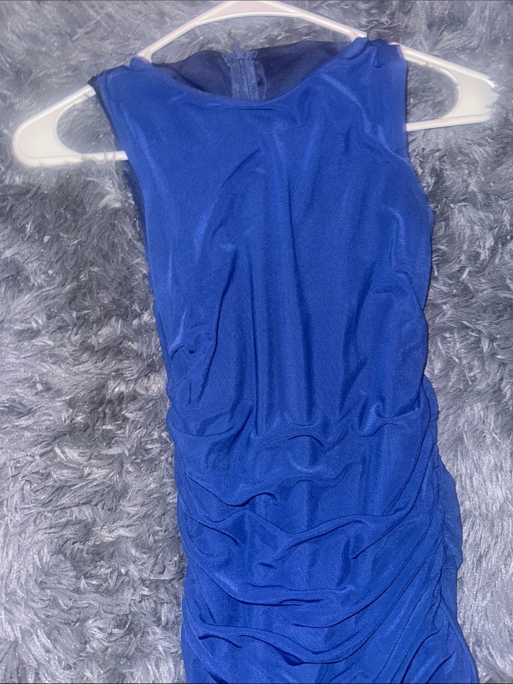 Navy Blue Sleeveless Ruched Dress